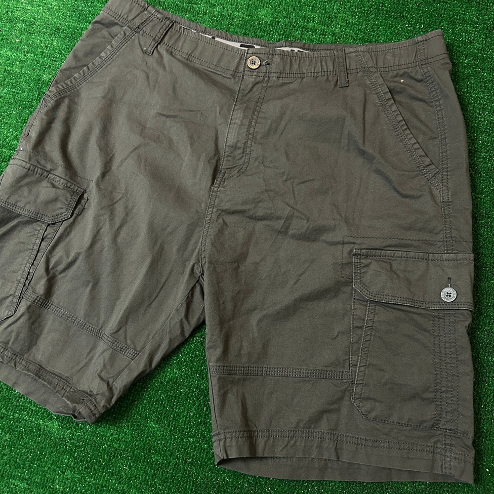 Denali Cargo Shorts Mens 38 Dark Grey Cotton Blend Stretch Utility Hiking Shorts